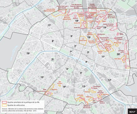 Paris QPV et quartiers Veille carte