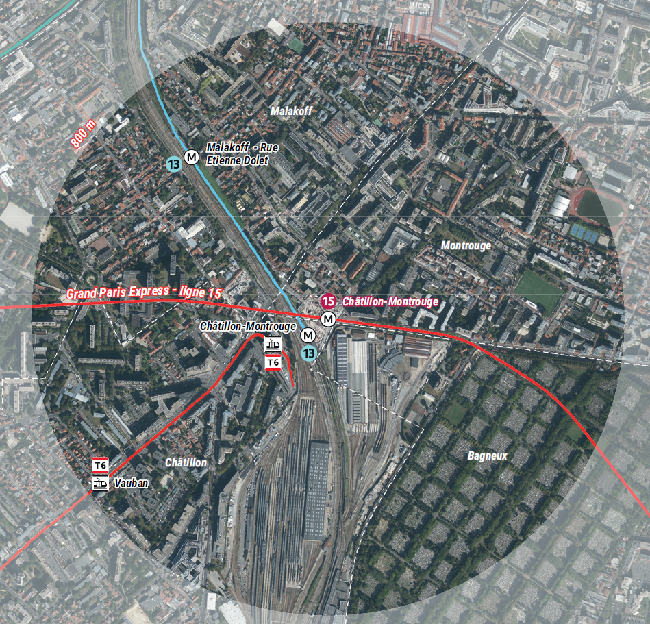 Châtillon-Montrouge, Apur, photo aérienne