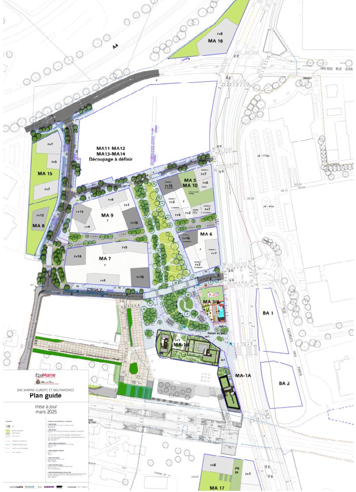Villiers sur Marne ZAC Marne Europe plan guide