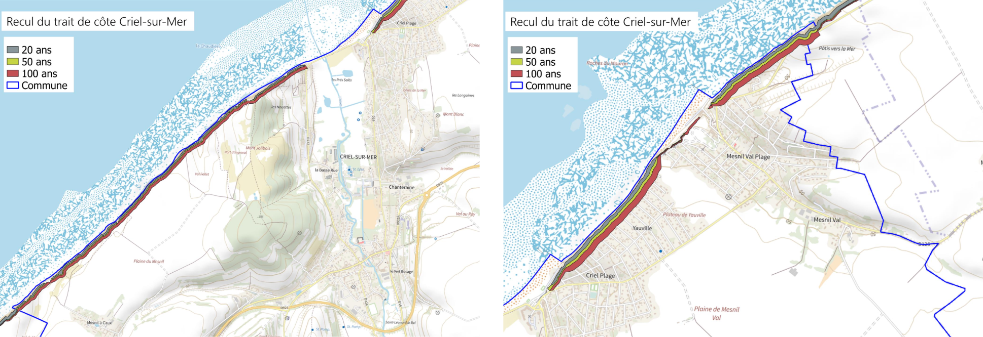 Criel sur Mer   Recul du trait de côte
