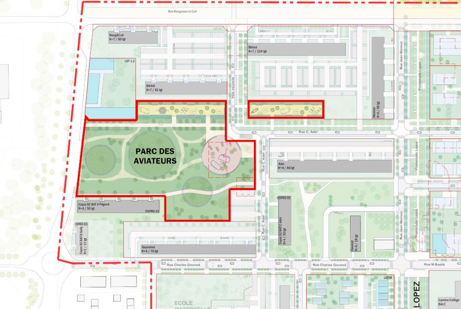 Parc des Aviateurs   Périmètre