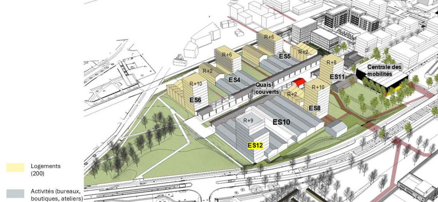 Rennes   ZAC de la Courrouze   Halles en Commun (3)