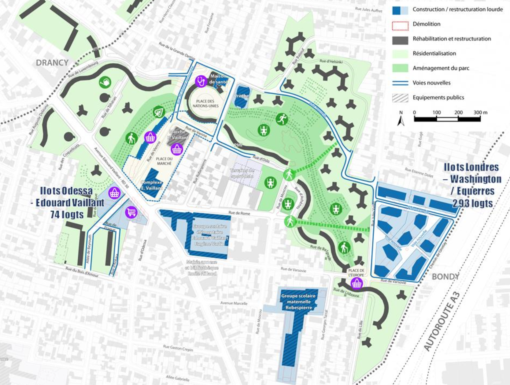 Bobigny   NPNRU Édouard Vaillant Abreuvoir   Plan guide