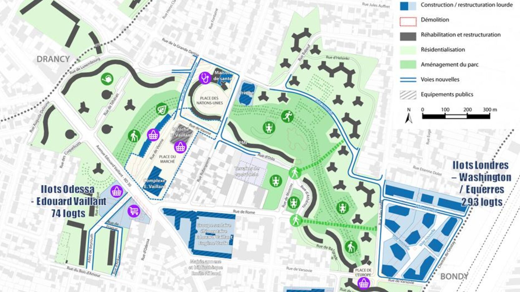 Bobigny   NPNRU Édouard Vaillant Abreuvoir   Plan guide