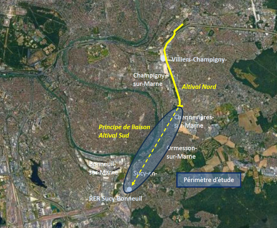 Emprise de l’étude   tracé du projet Altival phase 2