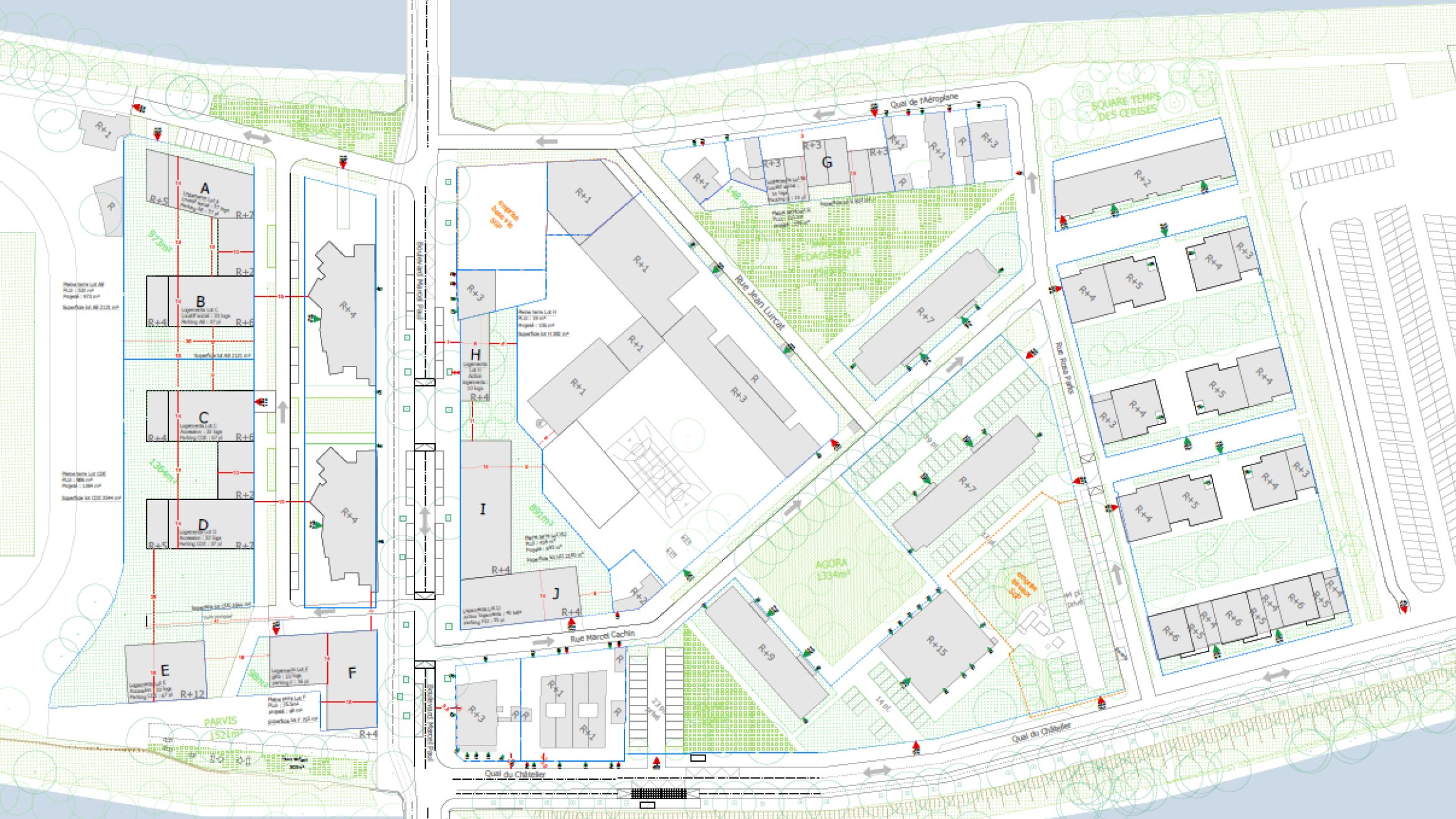 L'Ile Saint Denis Quartier Sud plan masse