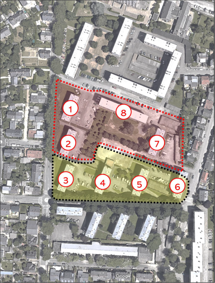 Vue zénithale du secteur de renouvellement urbain Yves Masson