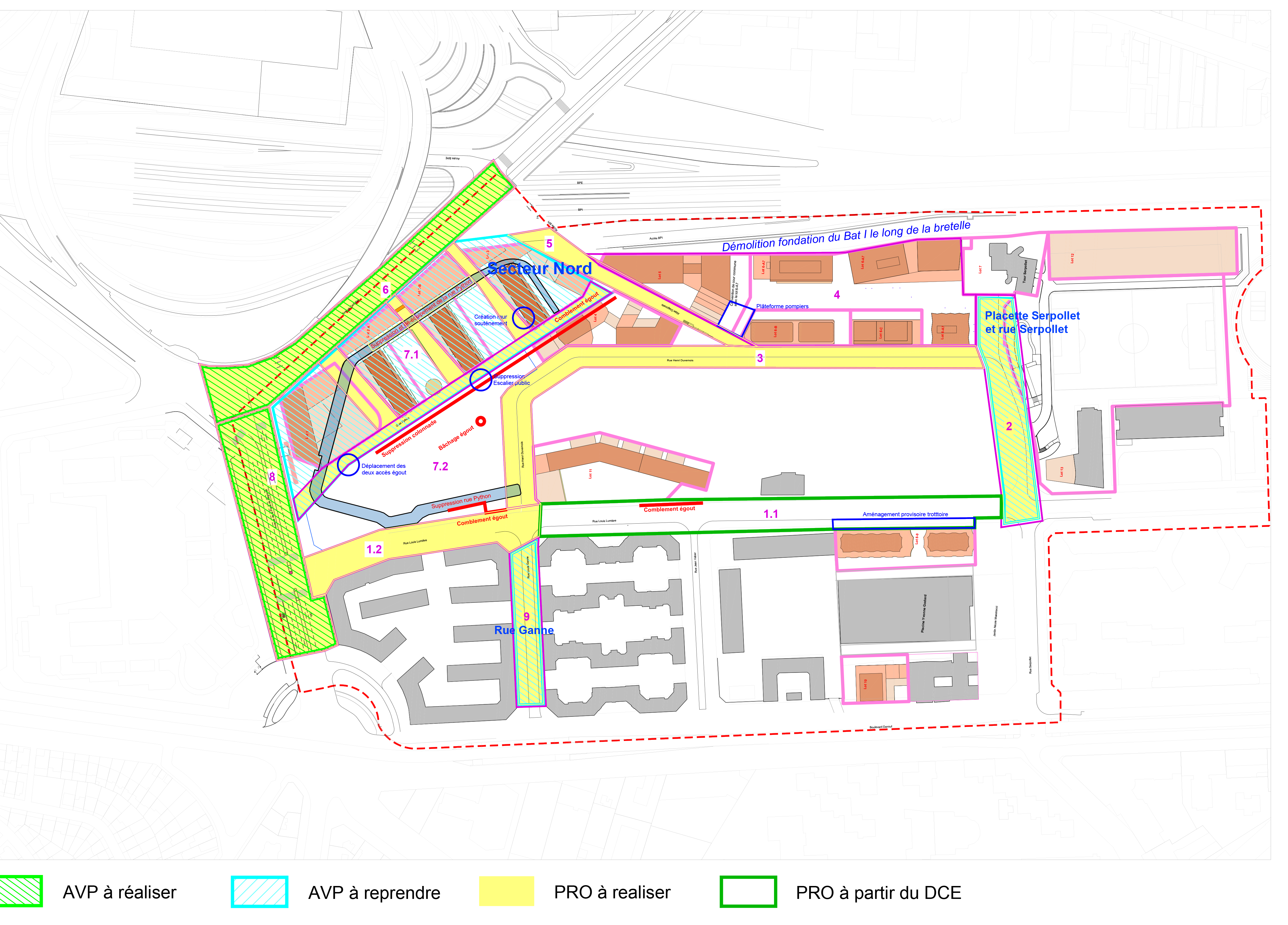 Paris ZAC Python Duvernois Plan périmètres espaces publics