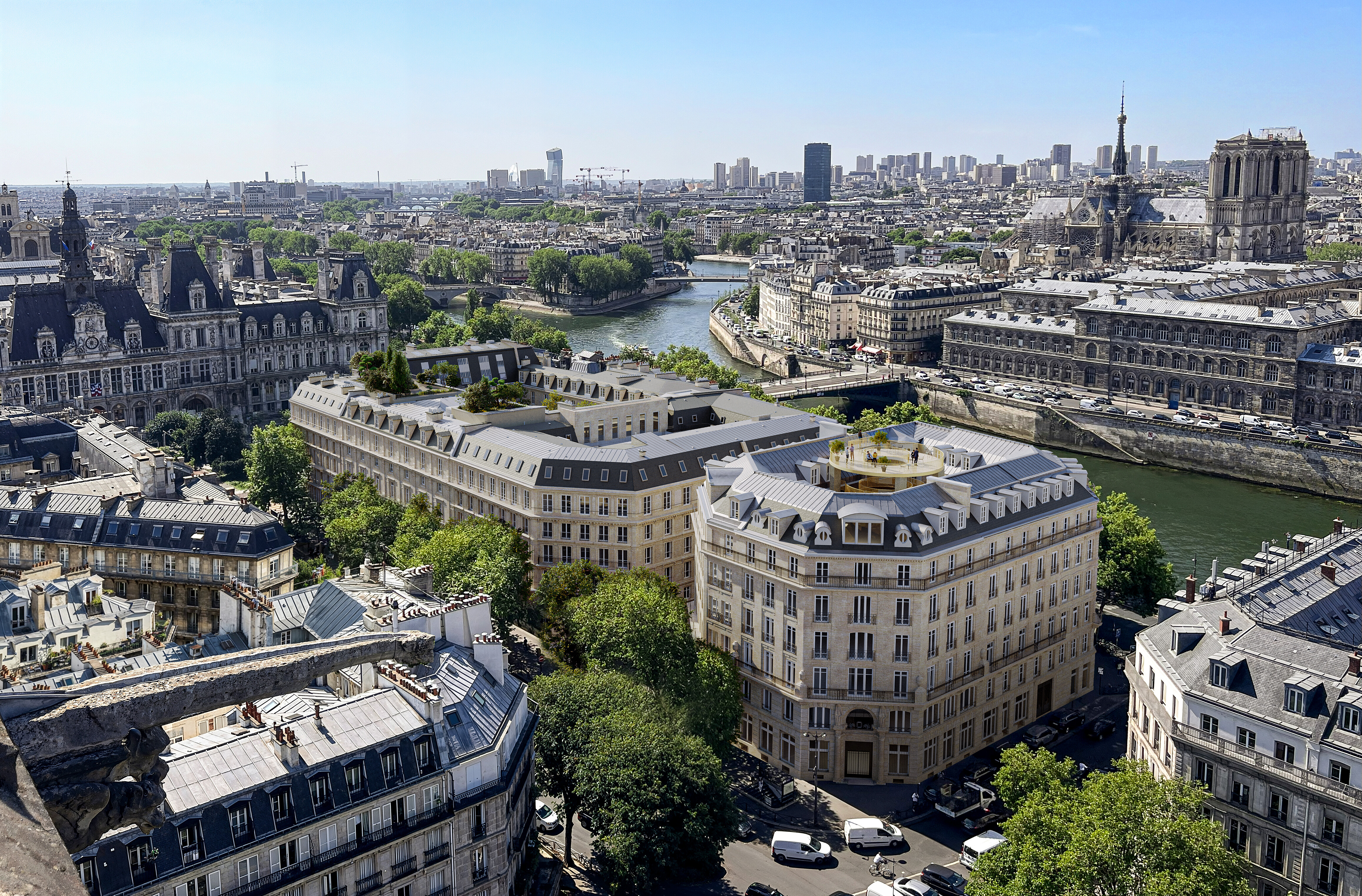 Paris ancien siège de l'AP HP vue aérienne
