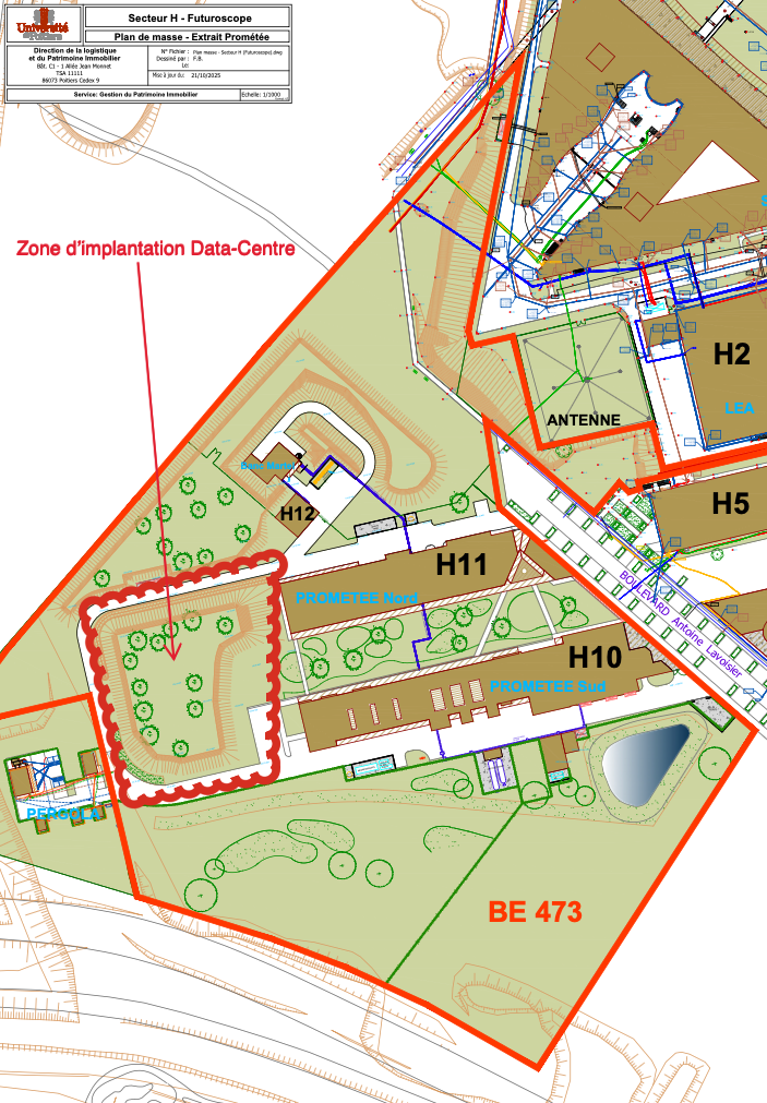 Plan masse data center Poitiers