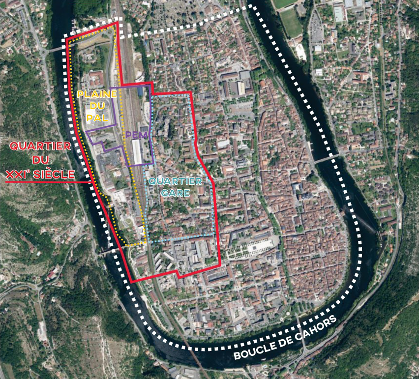 Cahors différents périmetres quartier XXie siècle