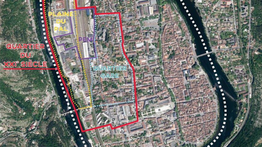 Cahors différents périmetres quartier XXie siècle