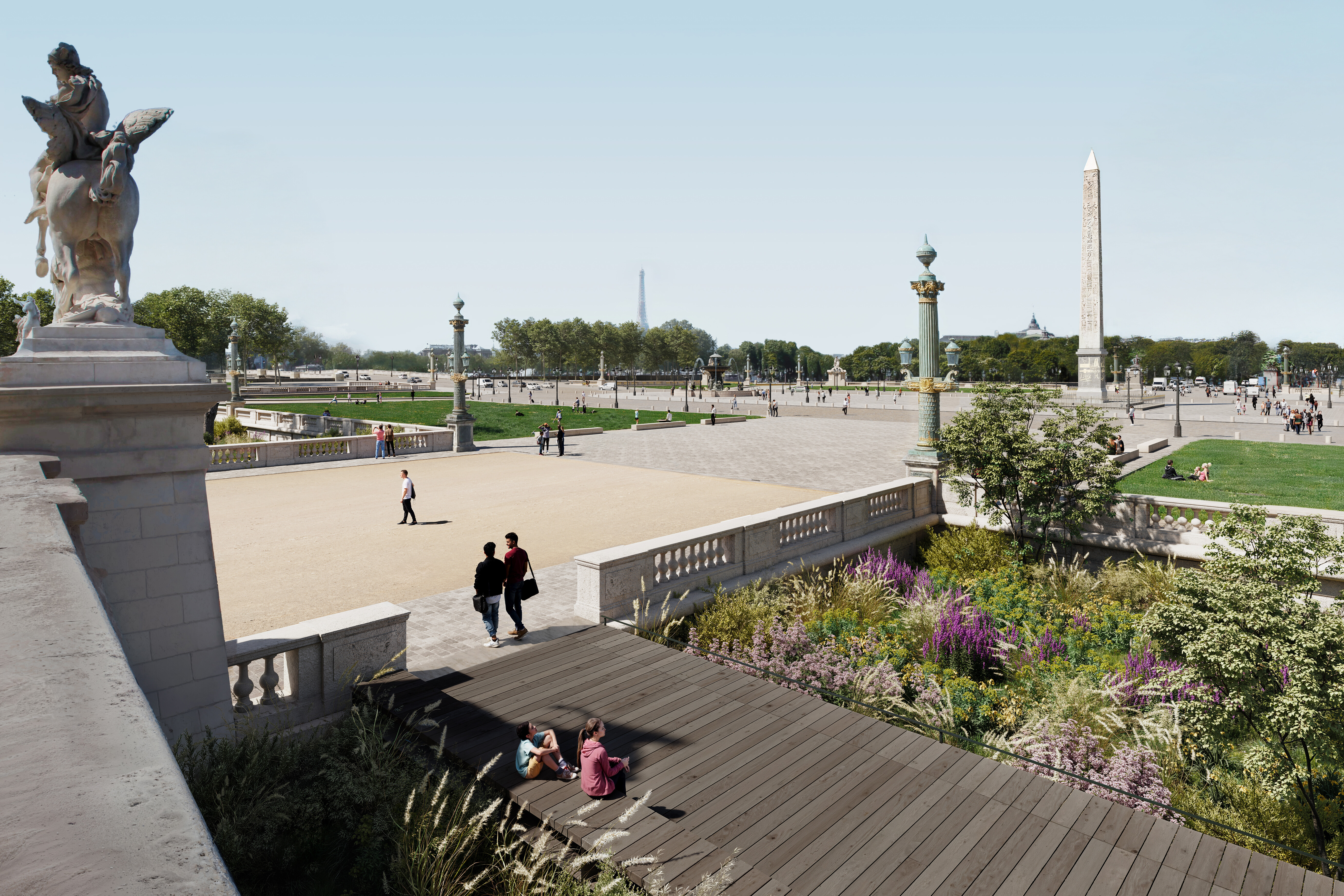 Place de la Concorde, Etat projeté, vue depuis le jardin des Tuileries