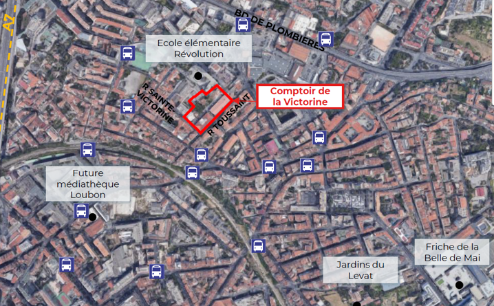 Localisation du Comptoir de la Victorine à Marseille