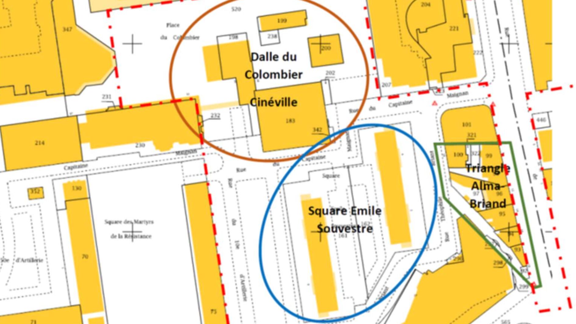 Rennes ZAC Eurorennes dalle Colombier situation