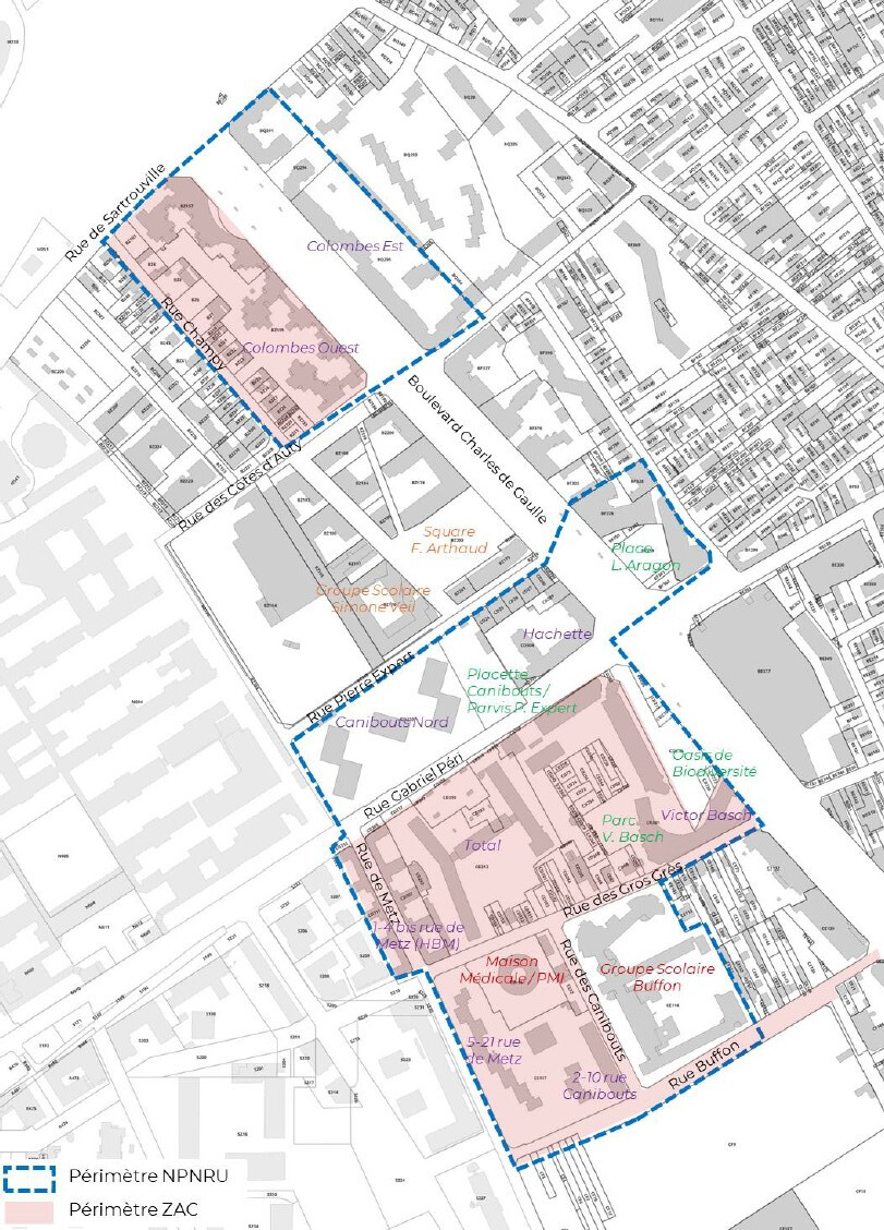 Colombes   Petit Colombes   Périmètres ZAC et NPNRU