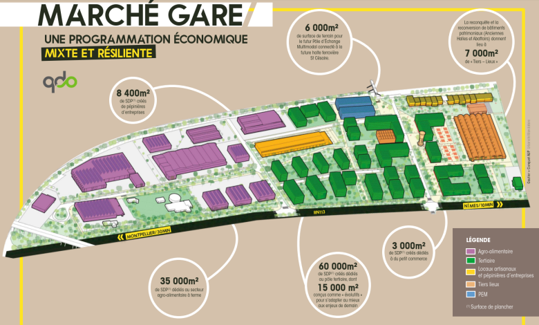 e projet du Marché Gare – conception Gautier Conquet, Artelia, Les éclaireurs, EODD