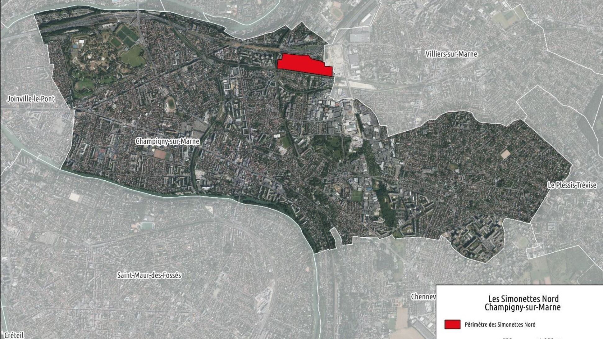 Champigny sur Marne localisation des Simonettes Nord HBE